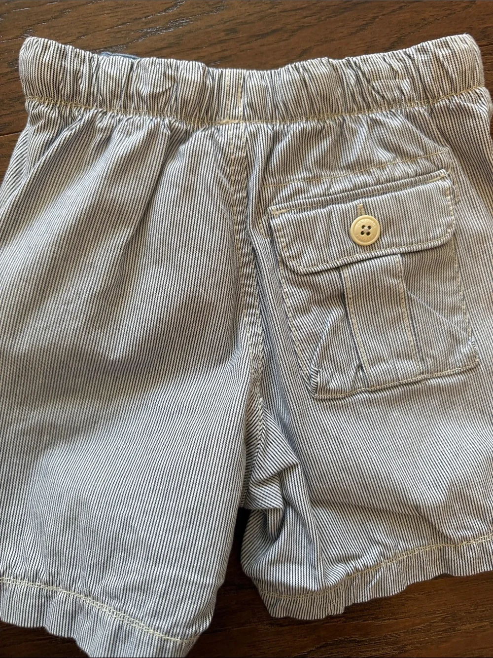 GAP Boys Seersucker Drawstring Shorts - Blue/White Pinstripe